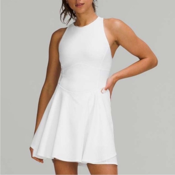 Lululemon White Court Crush Tennis Dress Size 8 Country Club Tennis Prep Sporty - Picture 2 of 13